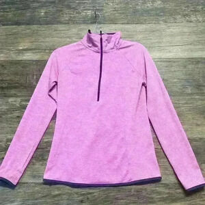 Under Armour Women’s Fitted Pink Half zip heat gear size Small